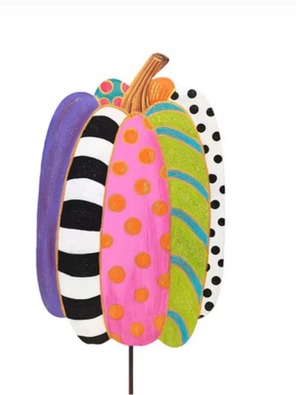 Festive Multicolor Decorative Pumpkin Metal Stake Home Party Supplies